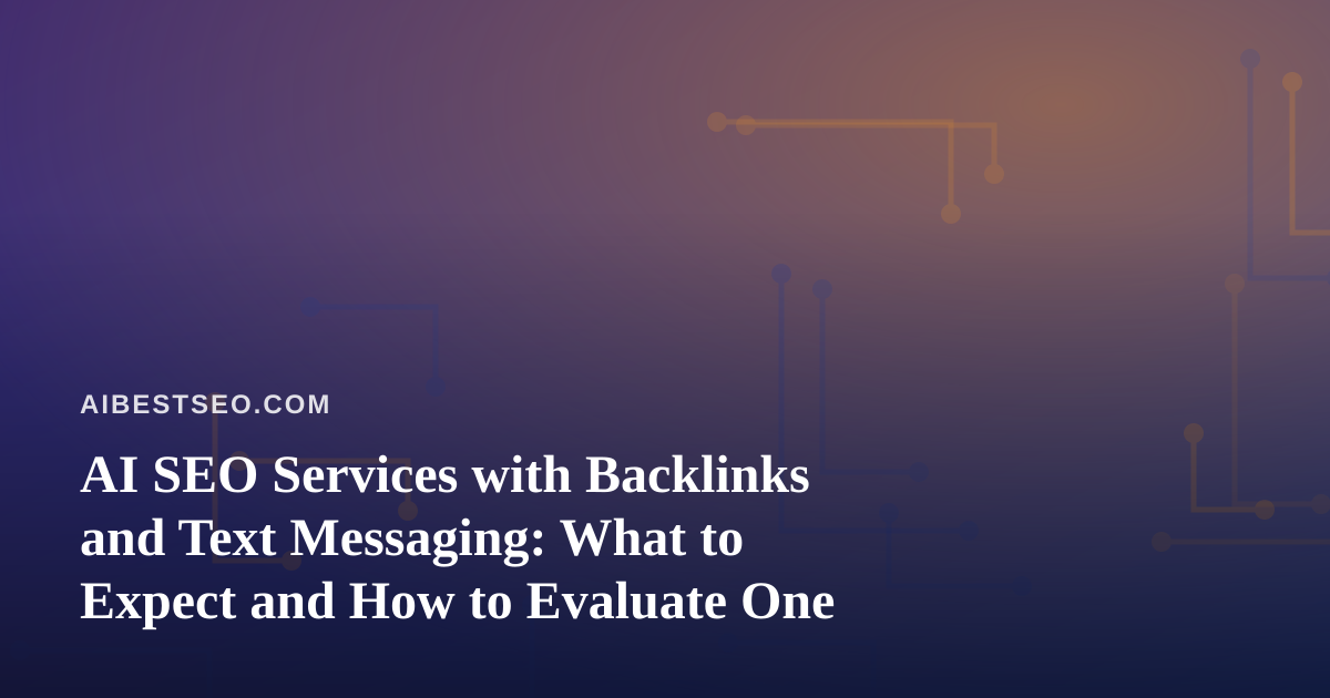 AI SEO Services with Backlinks and Text Messaging: What to Expect and How to Evaluate One